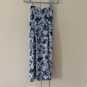 Abercrombie & Fitch Blue Floral Print Midi Dress